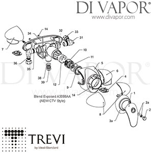 Trevi Blend Exposed Shower Valve A3086AA Spare Parts